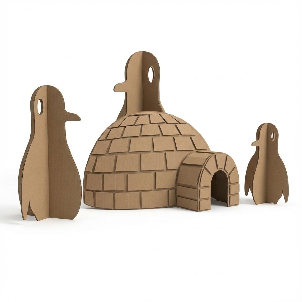 Iglú con pingüinos