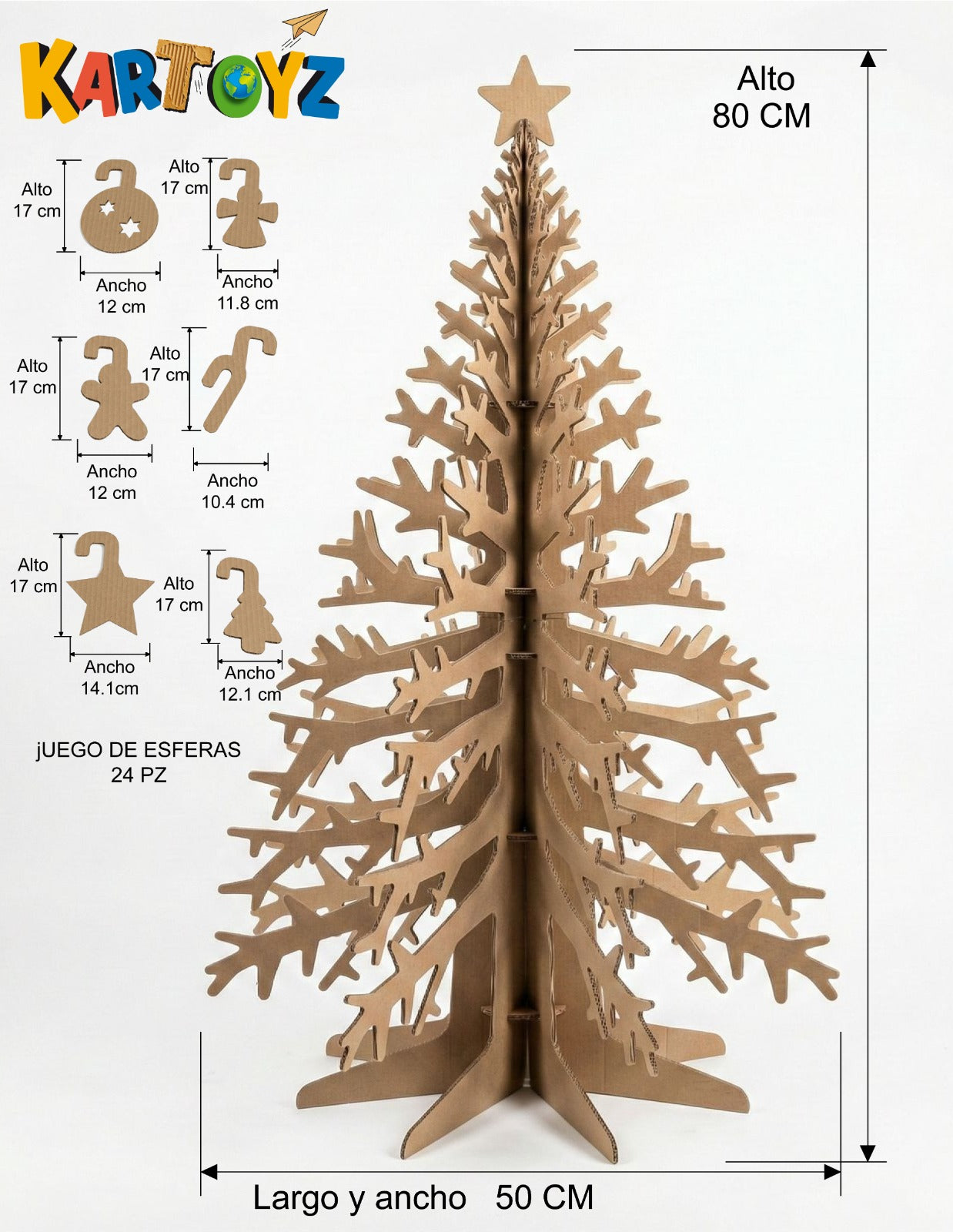 Arbolito con adornos 80 cm