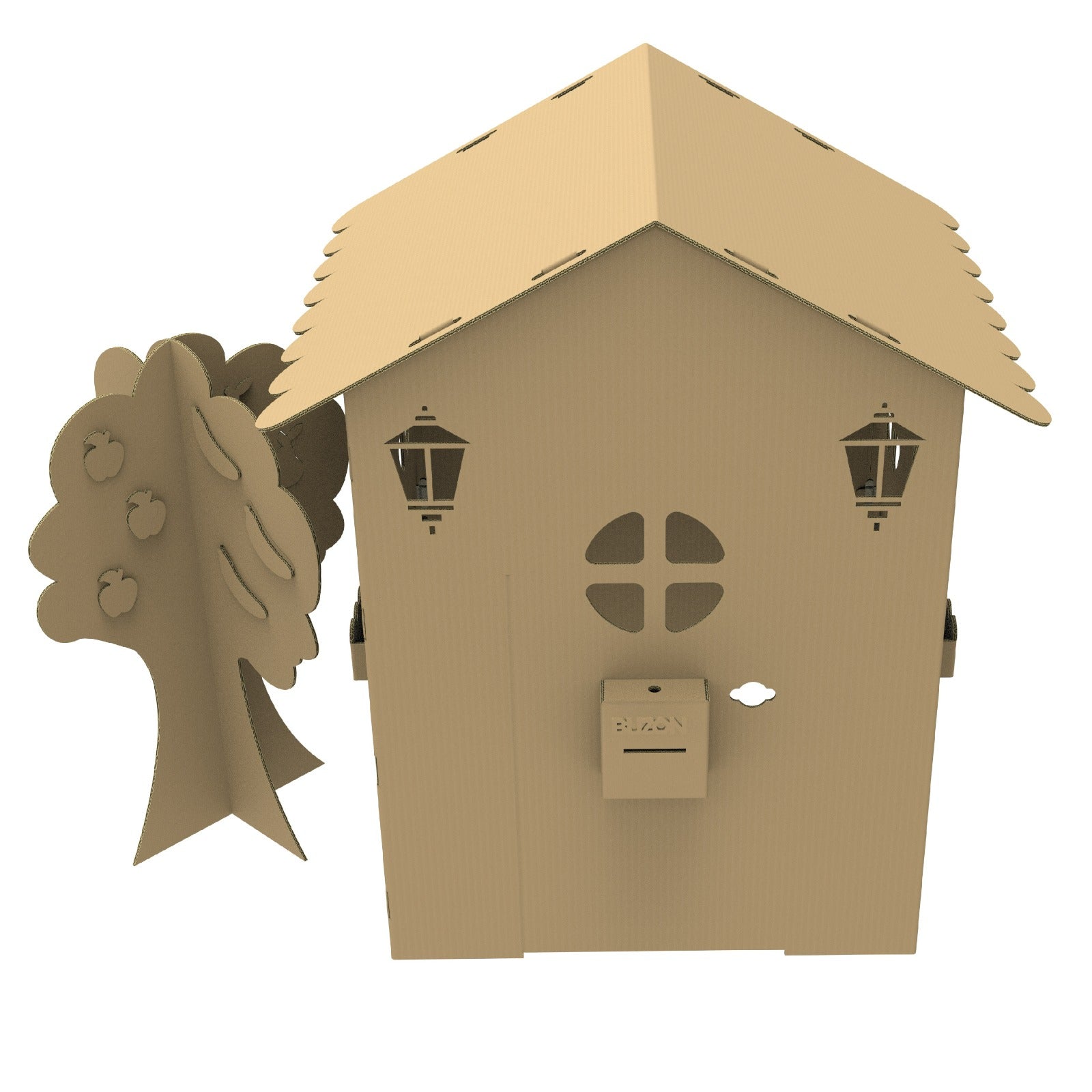 Casa del árbol con buzón